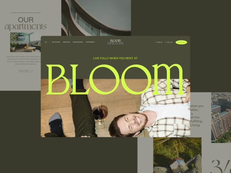 Bloom by Nine Elms, IMpression studio - inspiration of website design