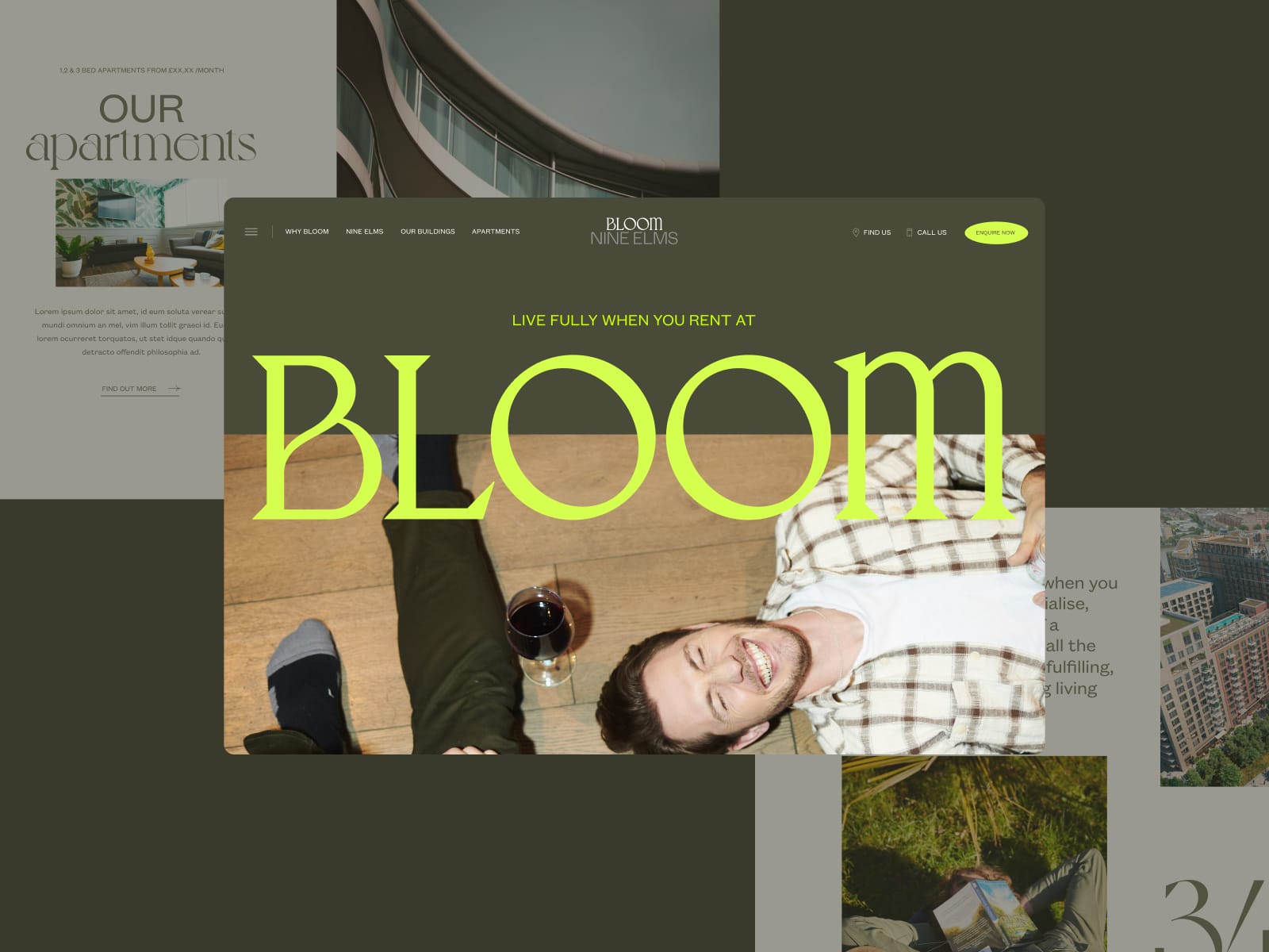 Bloom by Nine Elms, IMpression studio - inspiration of website design