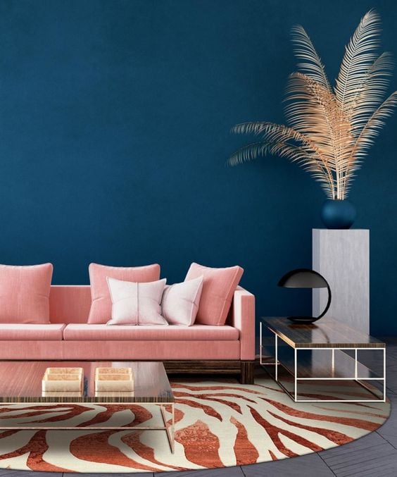 blue pink interior color scheme