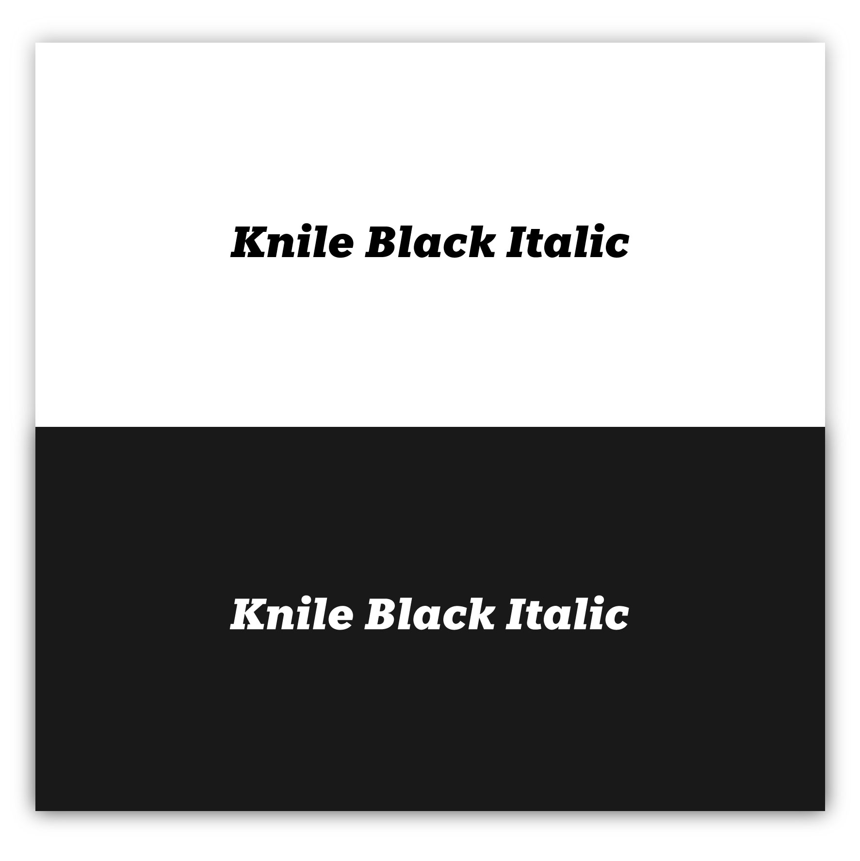 Knile Black Italic