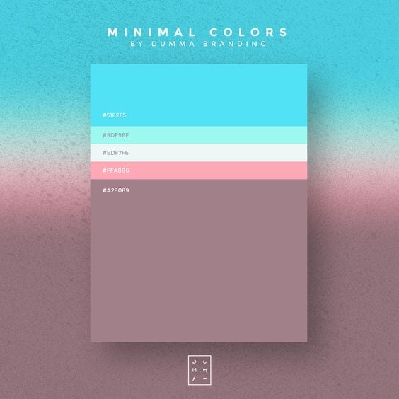 Blue, Pink, Green, Brown Web Design Color Scheme for 2020