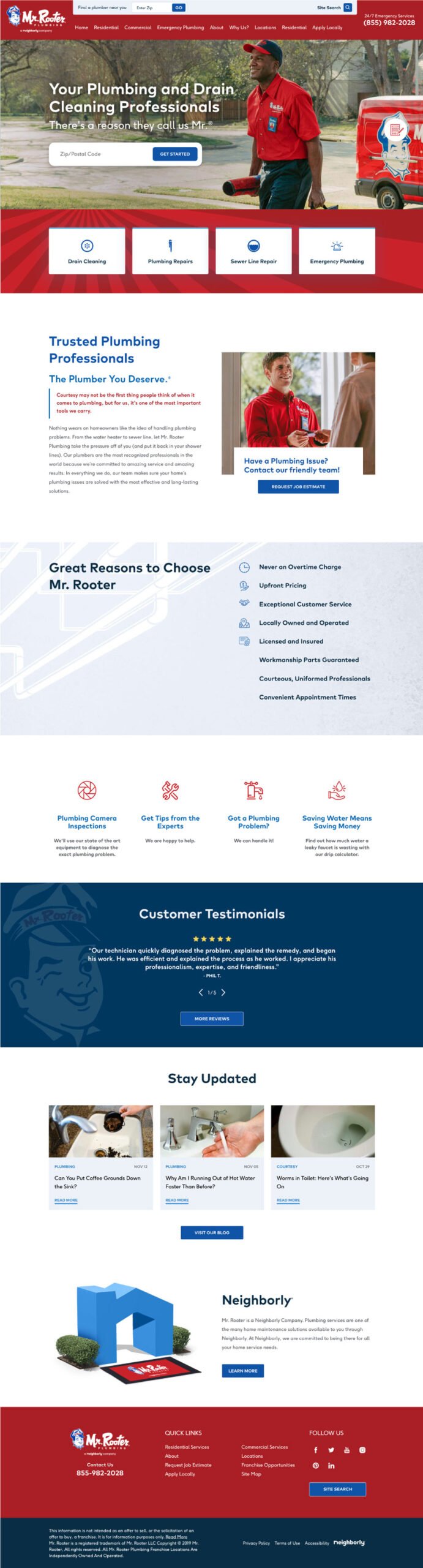 Mr Rooter Plumbing - Website Design Inspiration for Plumbers