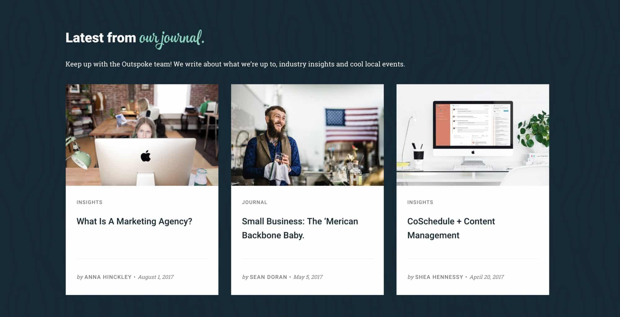 News on the homepage -great example