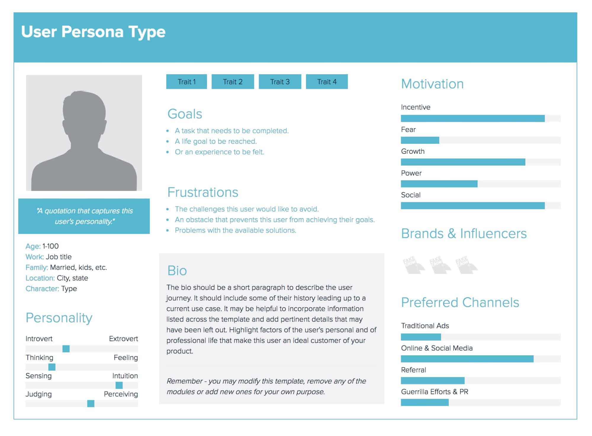 Persona / Target Market Guide Template