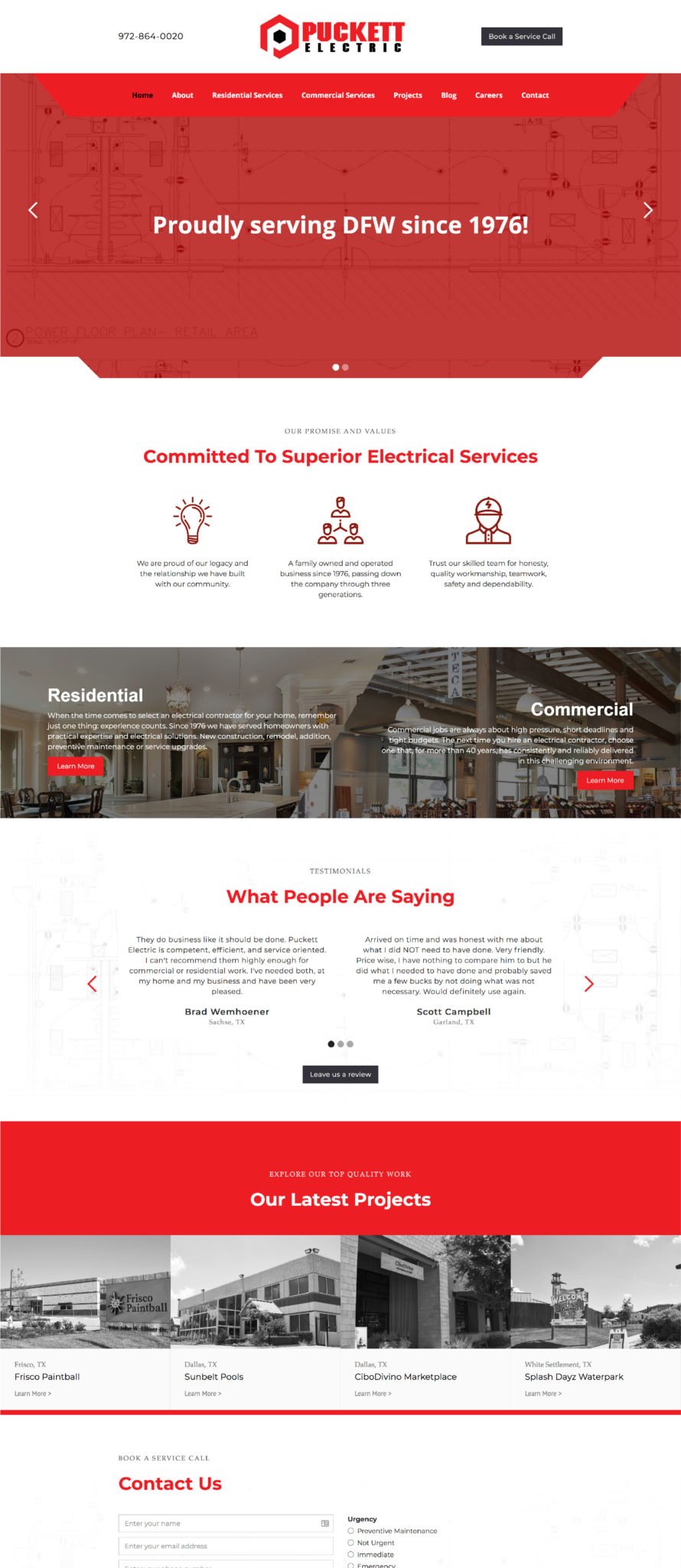 Electrician Website design from Puckett Electric