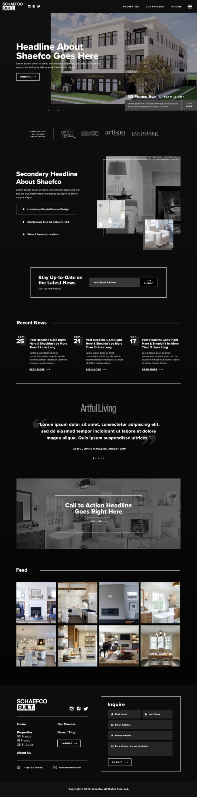 Multi-family housing construction company - commercial construction company website examples