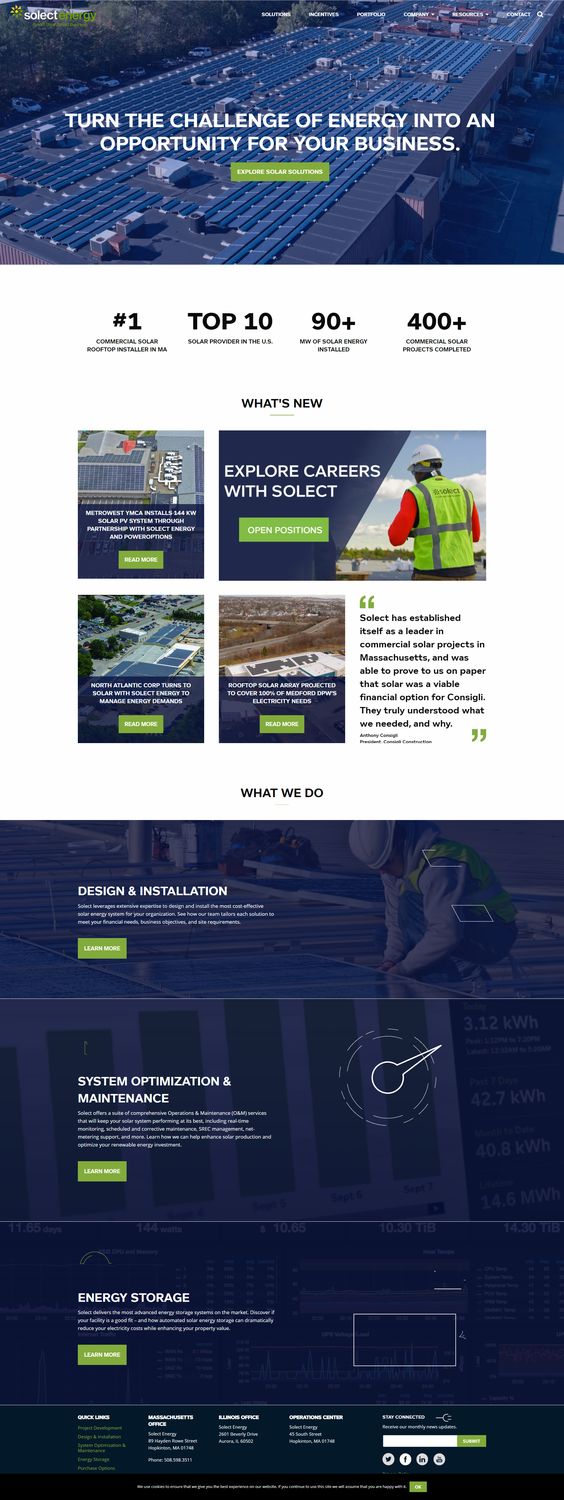 Select Energy Solar Installer - Contractor Website Design Inspiration