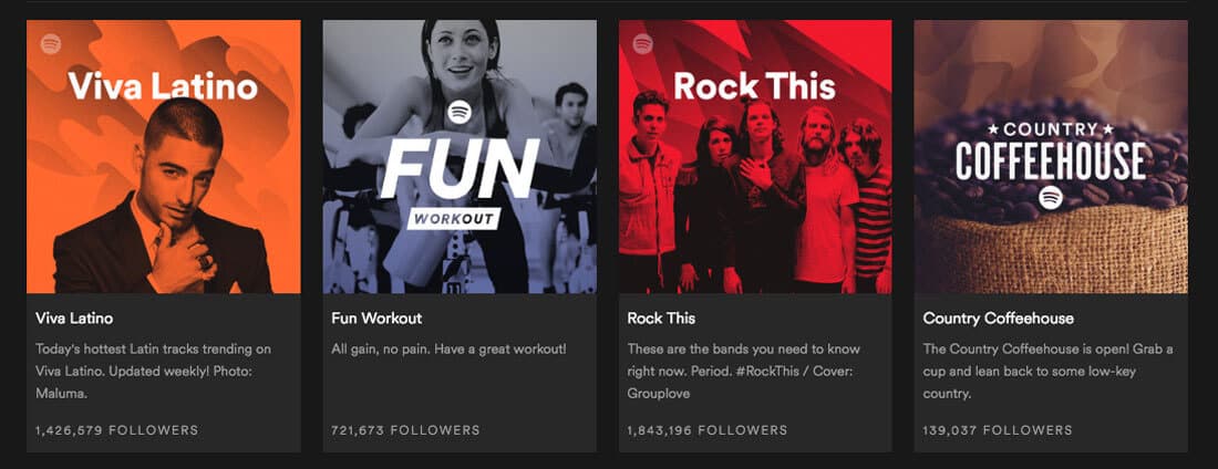 Spotify website gradients