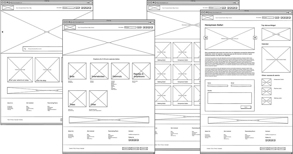 User Experience - Examples of Wireframes