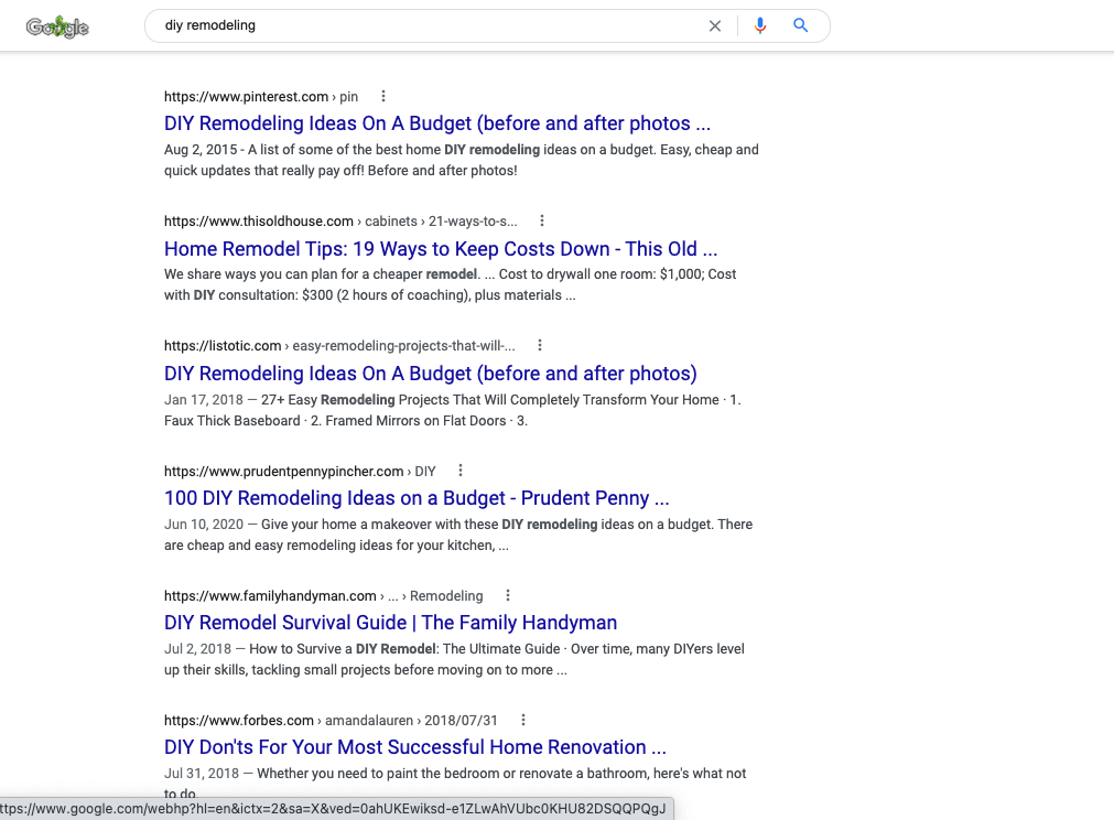 diy remodeling google