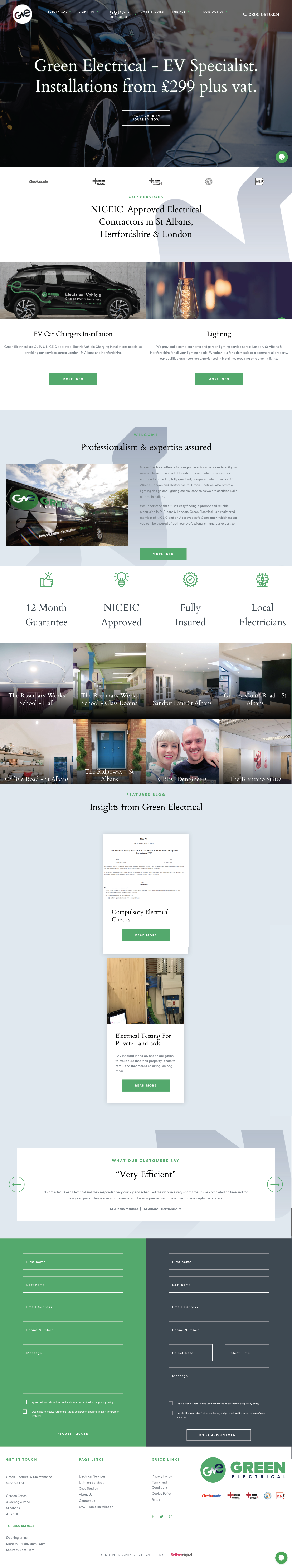 Some electrician website design inspiration from Green Electrical