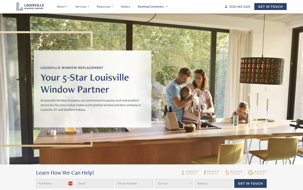 Louisville Window Company - Powerful home service website design examples for 2025 to inspire your next project