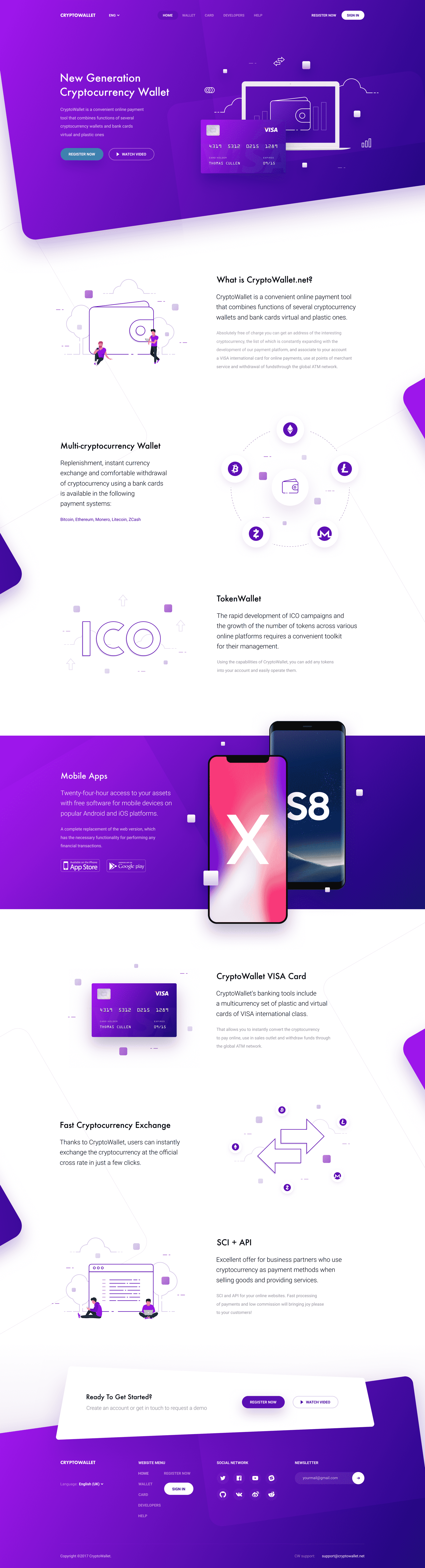 Ico Token Wallet - Crypto currency website design inspiration