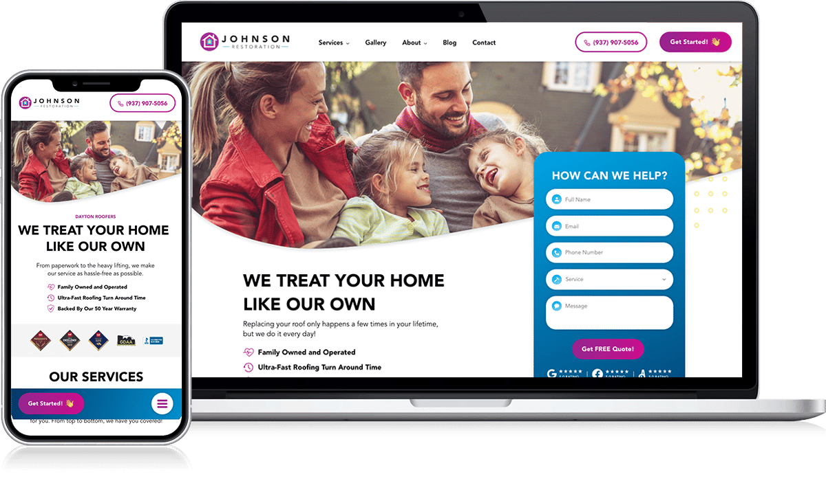 Roofing Website Design, Feminine Examples 2024, Beautiful Hipster Modern Flat Roof Web Design project case study