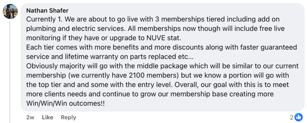 Announcing Three New Membership Tiers for Plumbing, Electric, and HVAC Services Now available: Choose from three exclusive service tiers designed to meet your plumbing, electric, and HVAC needs. Each tier includes FREE live monitoring with NUVE stat—offering real-time insights and peace of mind. Members also enjoy priority scheduling for faster service, exclusive discounts on repairs and installations, extended warranties on select services, and special benefits exclusively for our HVAC clients. Upgrade your coverage today to maximize savings while protecting your home’s comfort year-round.