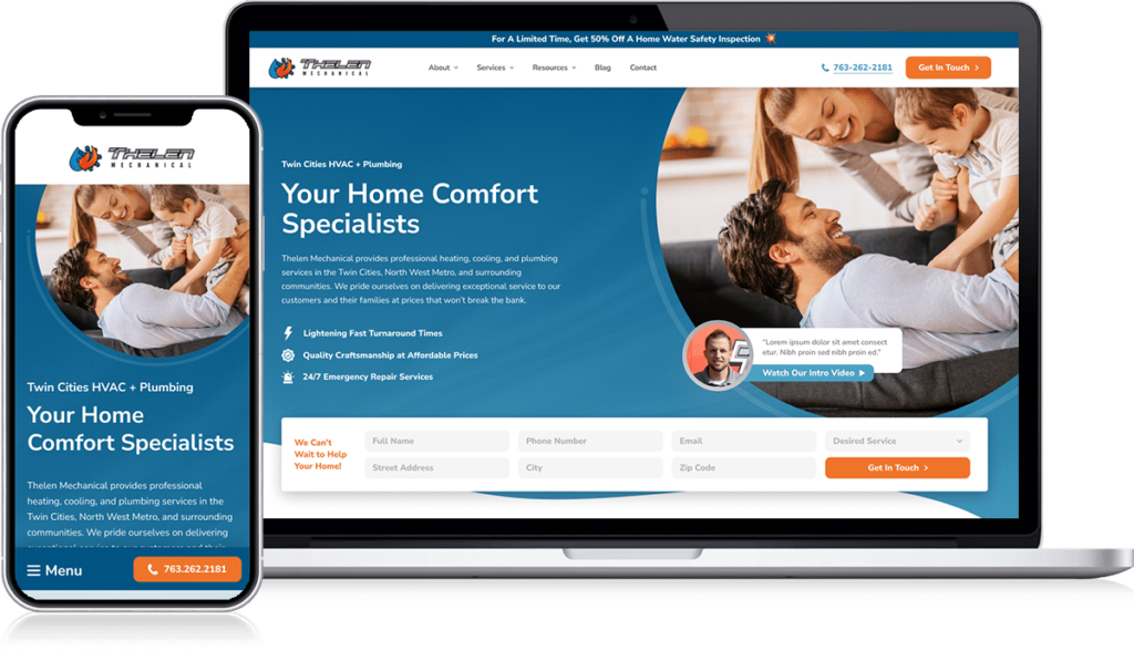 HVAC and plumbing website design inspiration for 2024