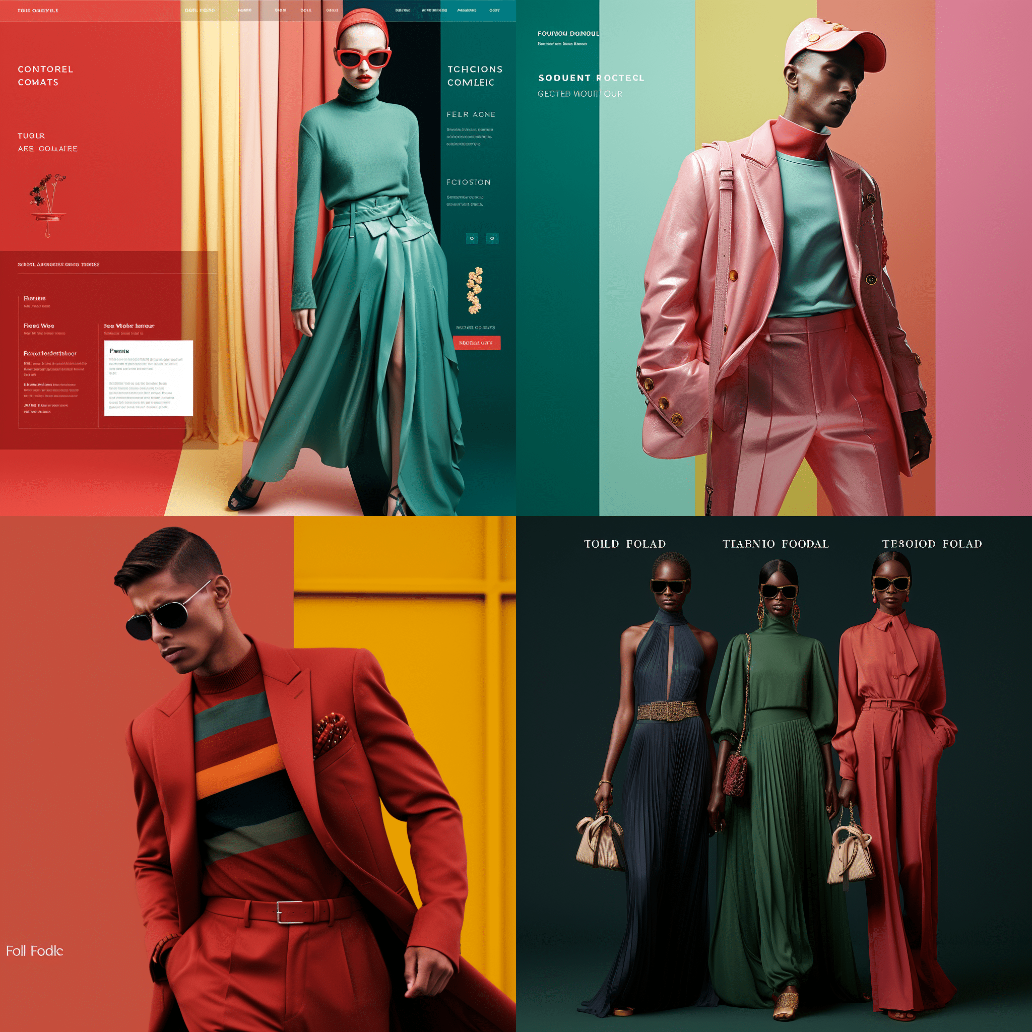 website color scheme for 2024 based on high fashion brands like gucci, louis vuitton, and tom ford